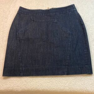 Anthropology Leifsdottir Cotton/Spandex Jean Skirt Dark-wash Preowned Size 6